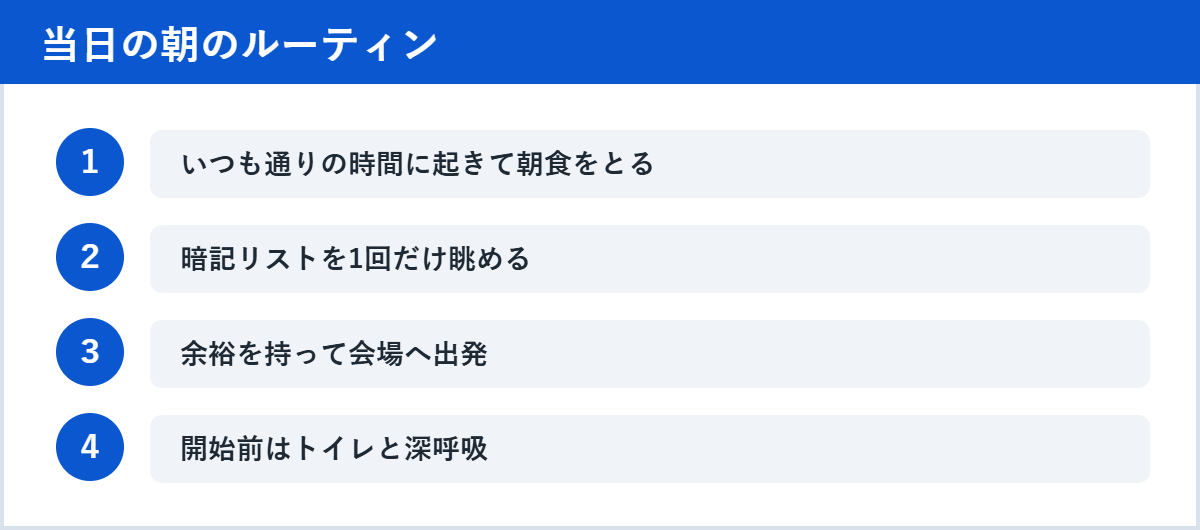 当日の朝のルーティン